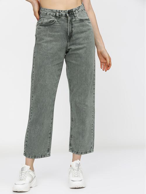Women Washed Mid Rise Wide Leg Jeans - 22499115 - Very Small Image - 1
