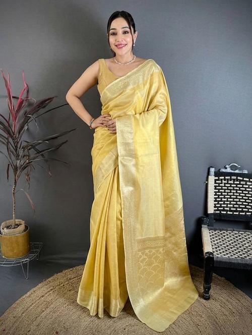 women solid with bordered saree with blouse - 22503097 - Very Small Image - 1