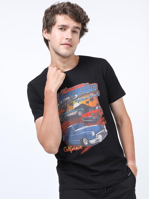 Men Printed Short Sleeve Slim Fit T-shirt - 22503731 - Very Small Image - 1