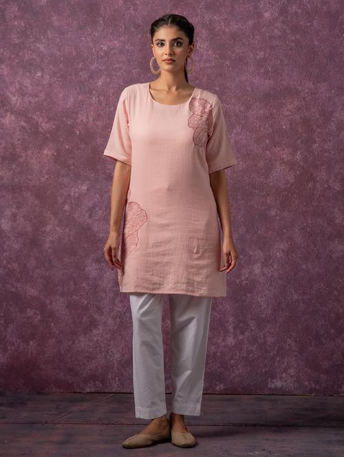 women embroidered round neck a-line kurta - 22511253 - Very Small Image - 1