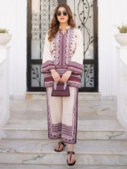 women printed long sleeve ethnic co-ord set - 22540023 - Very Small Image - 1