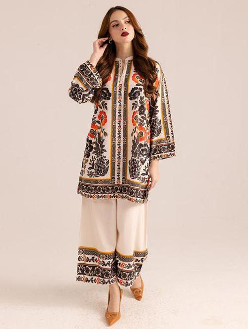 women printed long sleeve ethnic co-ord set - 22540024 - Very Small Image - 1