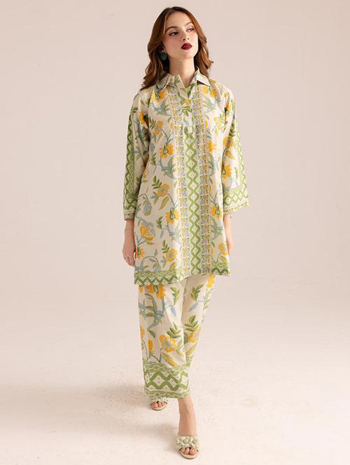 women printed long sleeve ethnic co-ord set - 22540025 - Very Small Image - 1