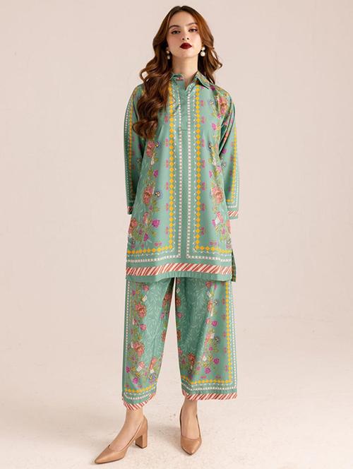 women printed long sleeve ethnic co-ord set - 22540026 - Very Small Image - 1