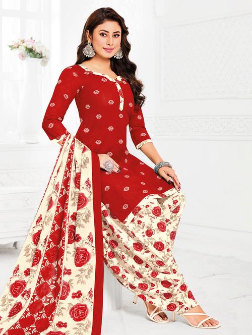 Women Printed Three Quarter Sleeve Kurta Patiala With Dupatta Set - 22542123 - Very Small Image - 1