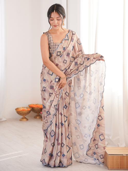 Women Printed Casual Wear Saree With Blouse - 22558234 - Very Small Image - 1