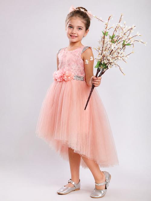 Girls Embellished Detailed Sleeveless High Low Dress - 22577362 - Very Small Image - 1
