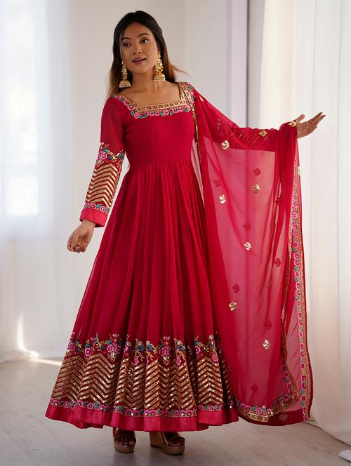 women embroidered long sleeves kurta dupatta set - 22598552 - Very Small Image - 1