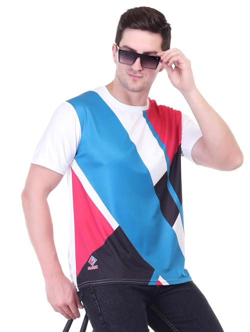 Men Colourblocked Short Sleeves Regular Fit T-shirt - 22615402 - Very Small Image - 1