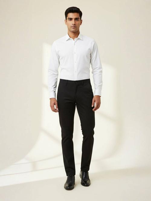 Men Solid Mid Rise Flat Formal Trouser - 22658397 - Very Small Image - 1