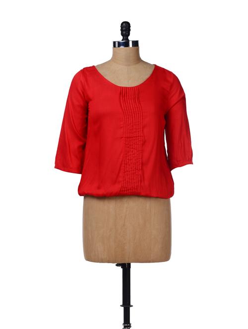 red pleated top - 24663 - Very Small Image - 1