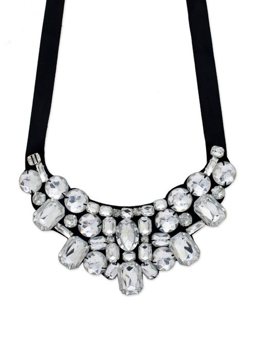 Crystal Studded Bib Neckpiece - 24697 - Very Small Image - 1