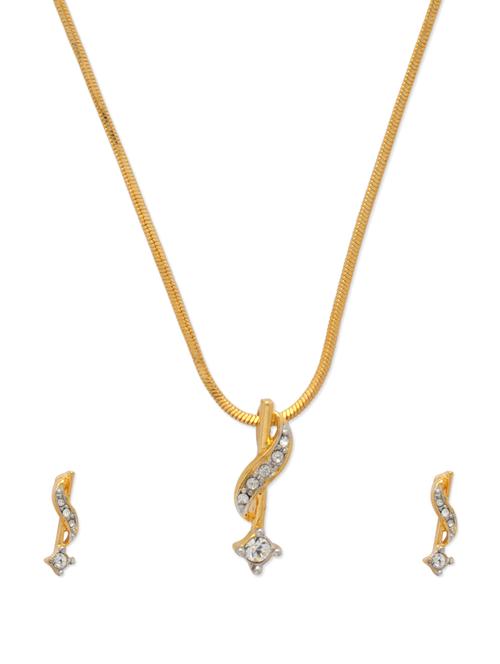 striking gold necklace set with stones - 28447 - Very Small Image - 1