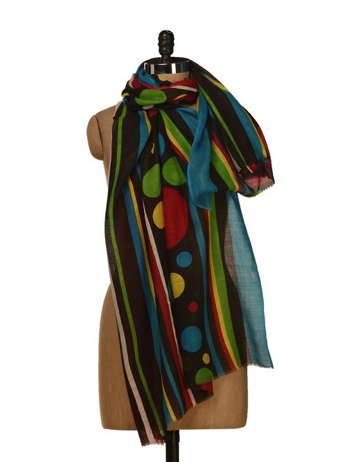 geometric pattern multi coloured scarf - 31683 - Very Small Image - 1