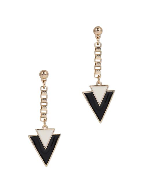 Black & White Triangular Danglers - 32141 - Very Small Image - 1