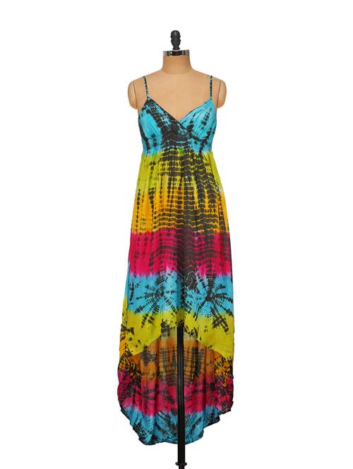 multi coloured tie and dye dress - 37058 - Very Small Image - 1