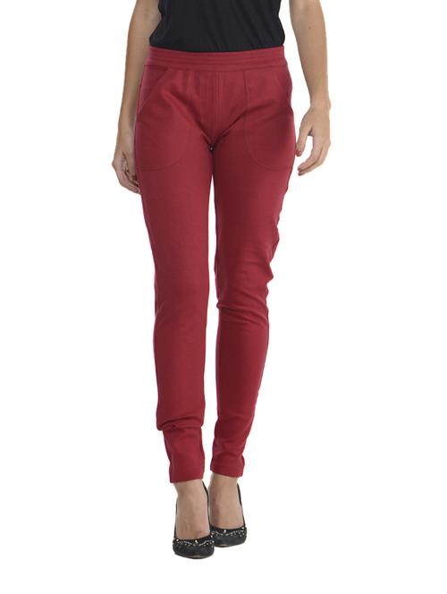 stylish cherry red jeggings - 40461 - Very Small Image - 1