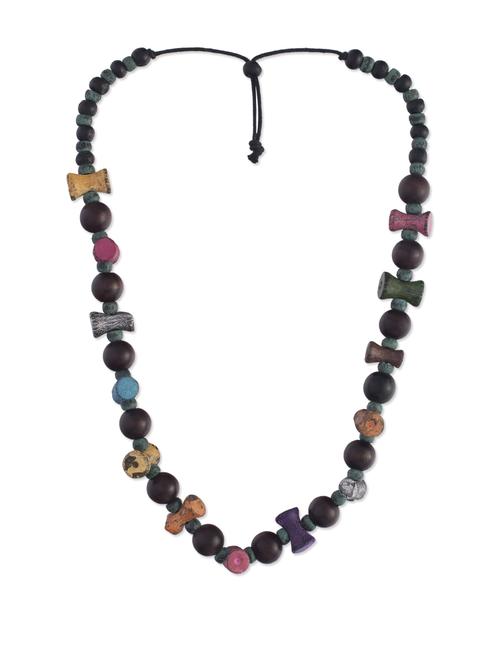 bohemian wooden neckpiece - 41178 - Very Small Image - 1