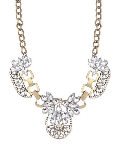Embellished Golden Necklace - 41938 - Very Small Image - 1