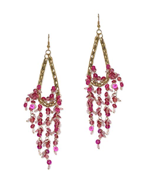beaded pink danglers - 42001 - Very Small Image - 1