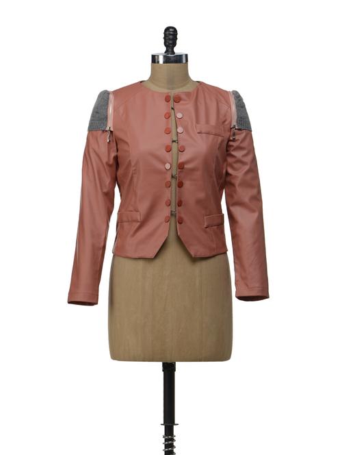 old rose shoulder zippered jacket - 42749 - Very Small Image - 1