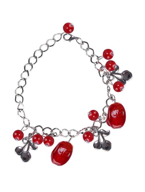 red & silver charm bracelet - 43992 - Very Small Image - 1
