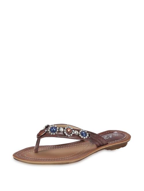 stone embedded tan sandals - 44087 - Very Small Image - 1