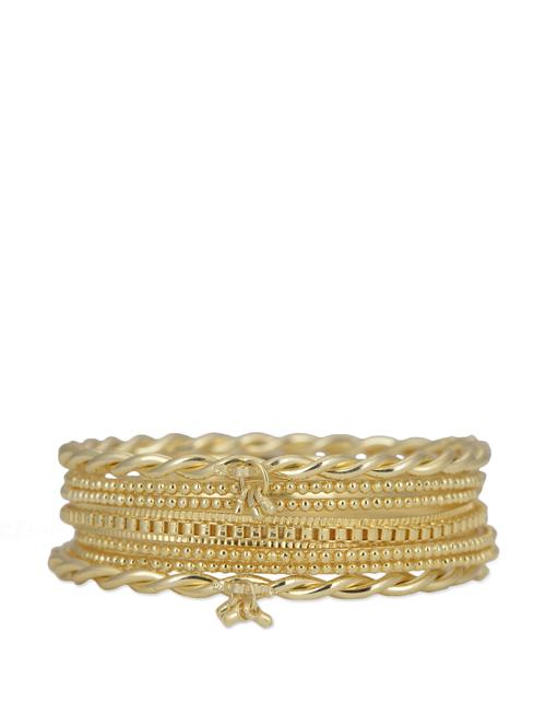 set of textured gold bangles - 45280 - Very Small Image - 1