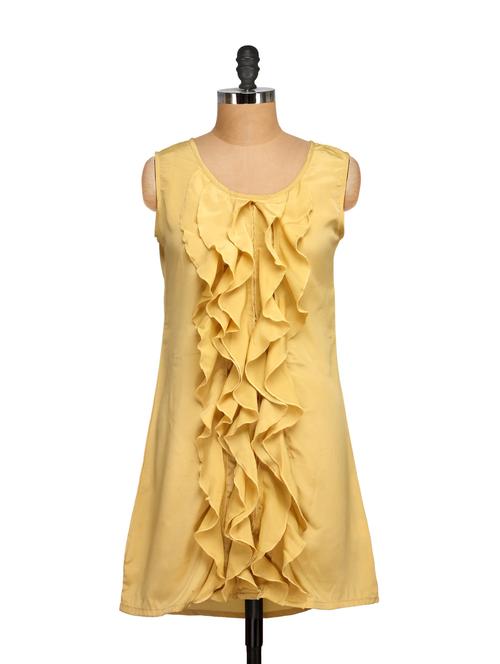 ruffled yellow sleeveless dress - 46074 - Very Small Image - 1