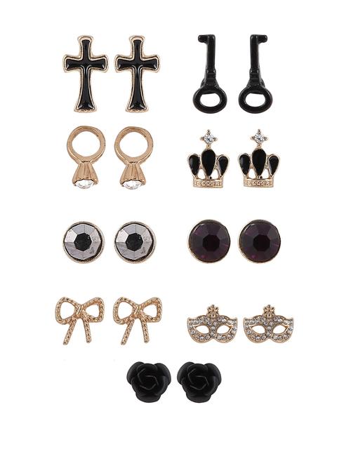 set of 9 delicate studs - 46155 - Very Small Image - 1