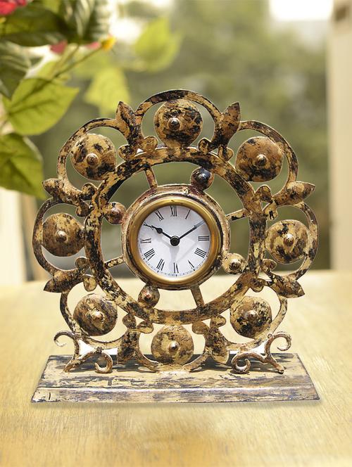 vintage golden hancrafted clock - 47524 - Very Small Image - 1