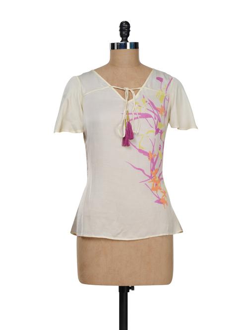 Silk Top With Tie Up Detailing - 48692 - Very Small Image - 1
