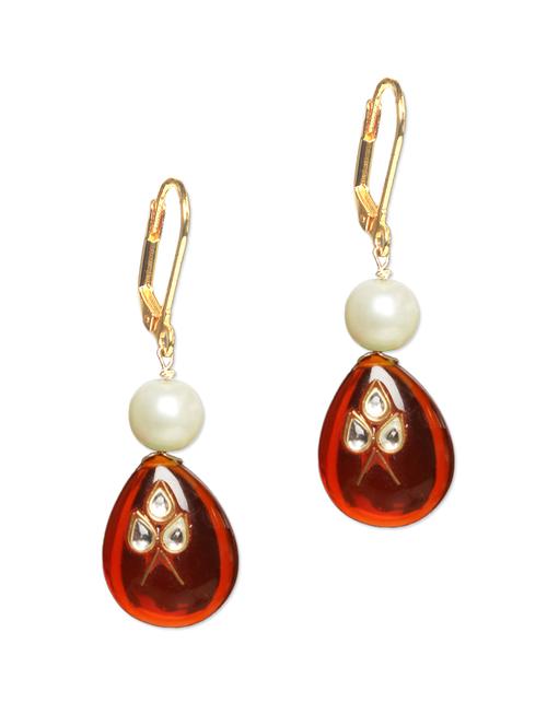 red & white statement earrings - 48824 - Very Small Image - 1