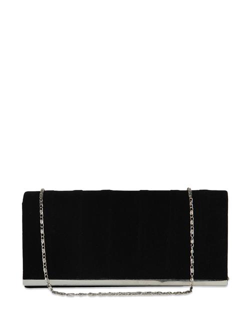 Velvet Party Clutch With Silver Handle - 50622 - Very Small Image - 1