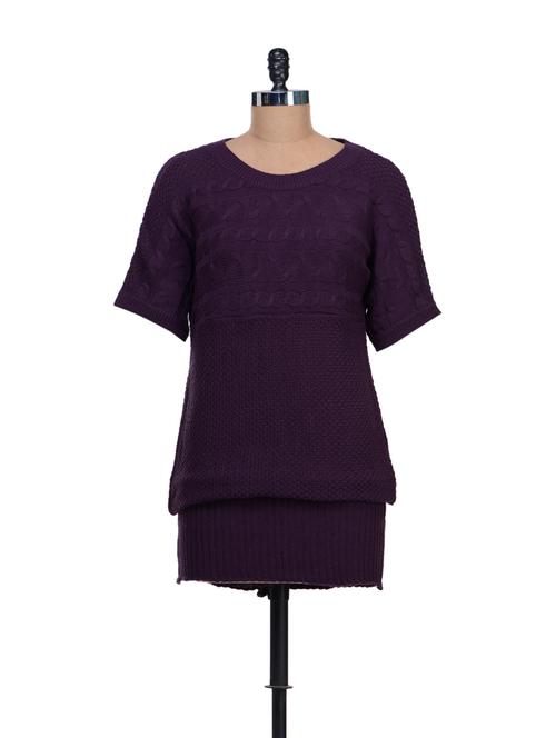 solid purple casual pullover - 50750 - Very Small Image - 1