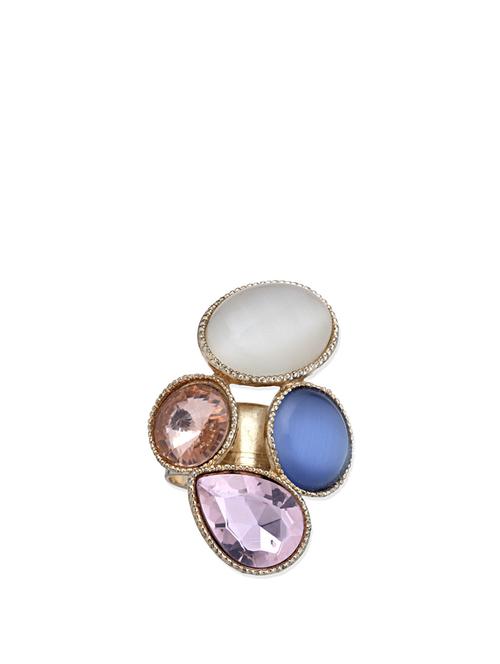 adjustable ring with multi-coloured stones - 51500 - Very Small Image - 1