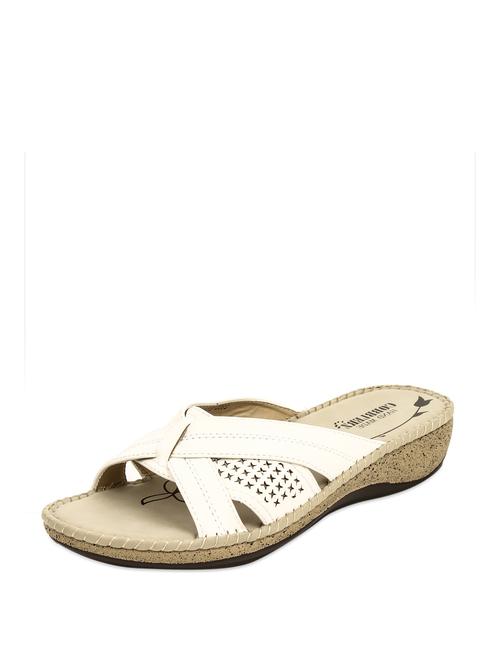 white leatherette sandal - 52464 - Very Small Image - 1