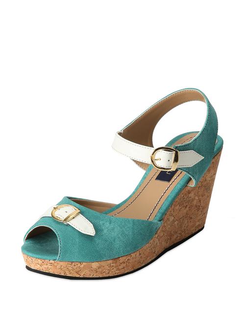turquoise & white statement wedges - 54597 - Very Small Image - 1