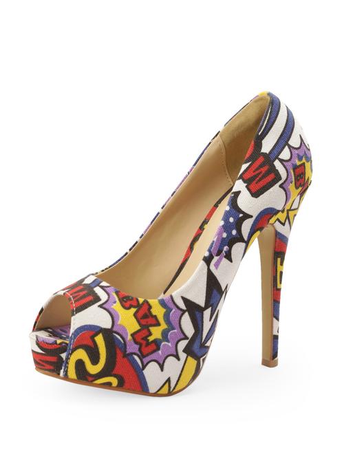 pheddies blue graphic printed pumps - 54901 - Very Small Image - 1