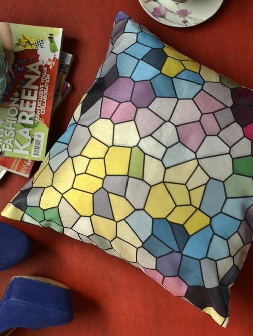 multicolored printed cushion cover - 55296 - Very Small Image - 1