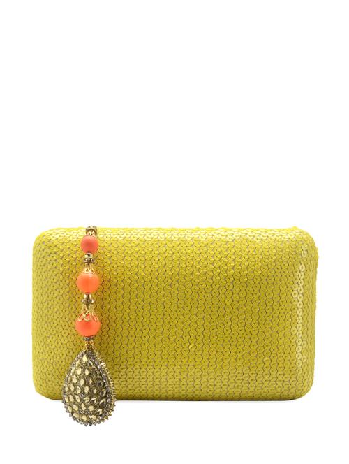 Yellow Sequins Clutch - 56559 - Very Small Image - 1