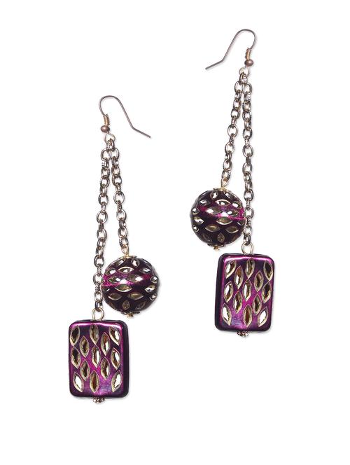 embellished purple earrings - 60167 - Very Small Image - 1