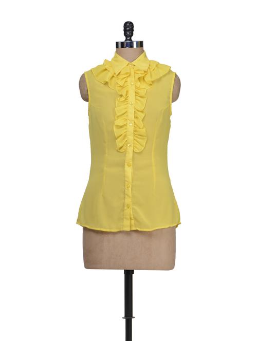 sleeveless frill top - 62874 - Very Small Image - 1