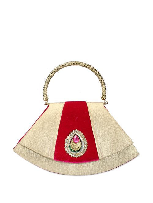 Ivory and Red Clutch Bag - 62972 - Very Small Image - 1