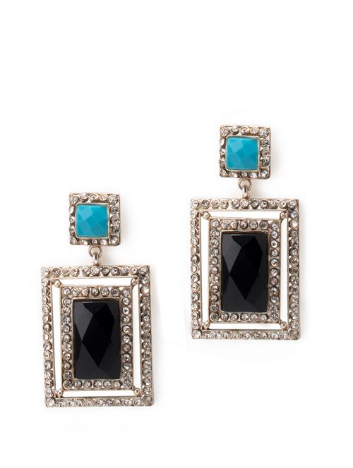 contemporary earrings with crystal embellishments - 6490 - Very Small Image - 1