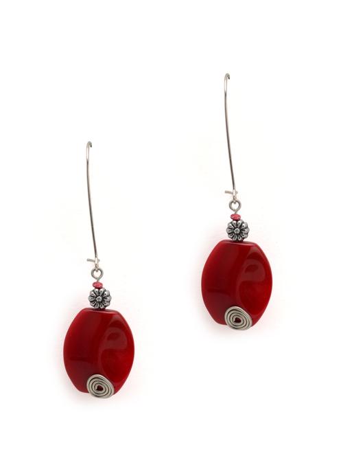 deep red earrings - 6531 - Very Small Image - 1