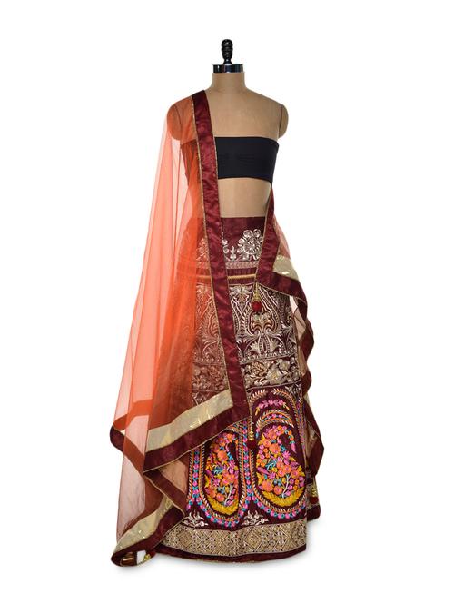 glamour laden maroon lehenga - 66863 - Very Small Image - 1
