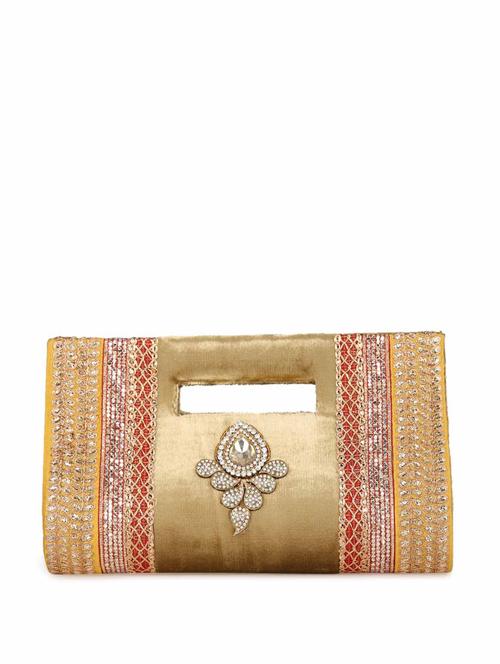 Golden Traditional Clutch - 66953 - Very Small Image - 1