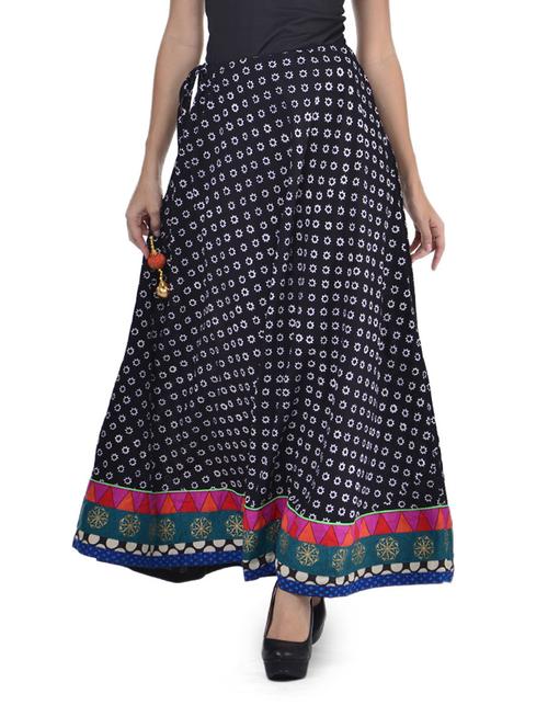 Black Printed Skirt With Multicoloured Border - 68375 - Very Small Image - 1