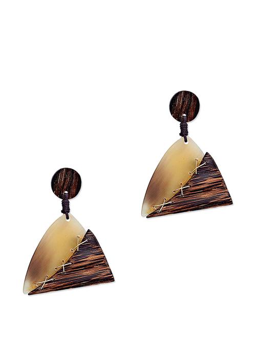 raw brown triangular earrings - 68499 - Very Small Image - 1